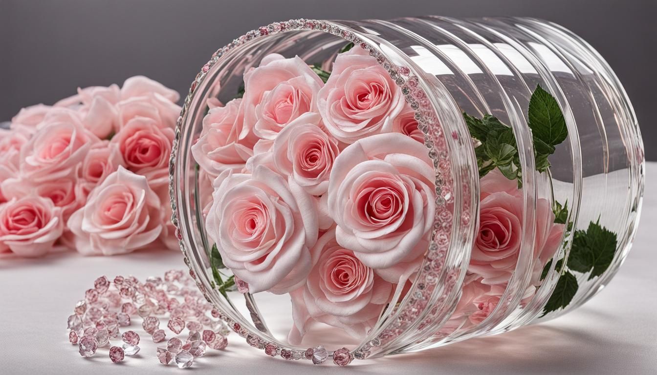 Crystal Barrel Filled with Roses