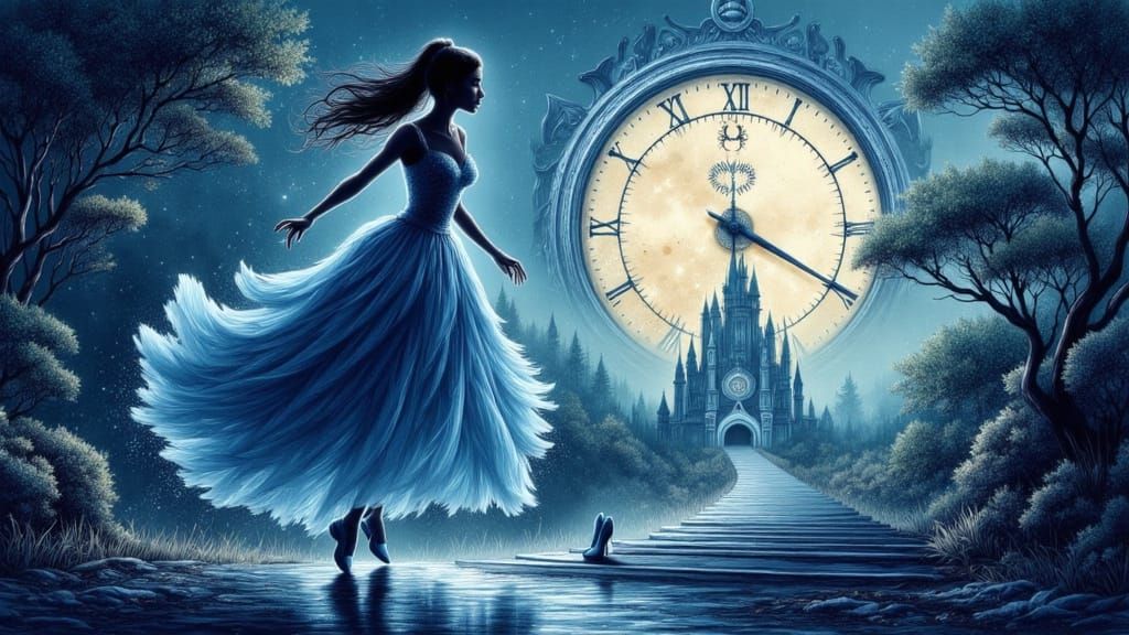 Cinderella Flees at Midnight: Disney Silhouette Art