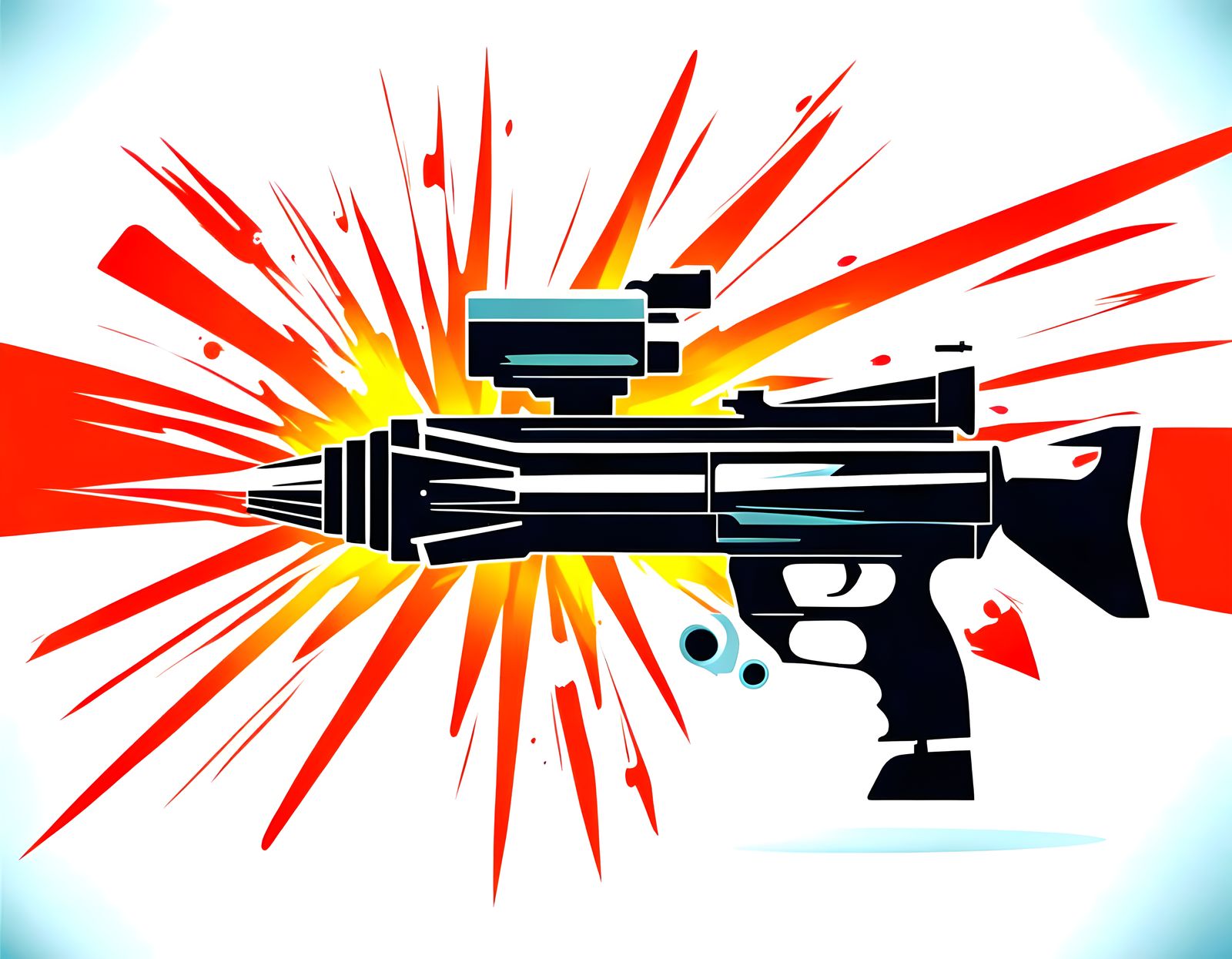 X-Ray Weapon Firing: Vector Illustration