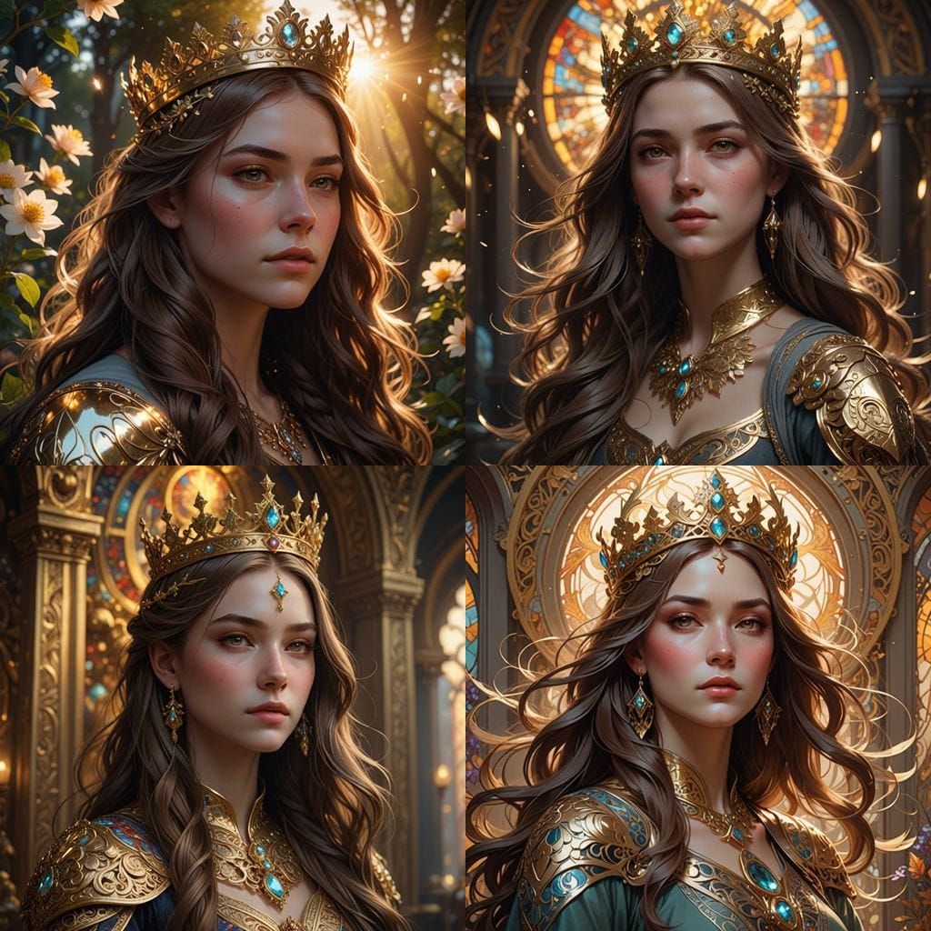 Ethereal 8K Portrait of a Young Woman in Triadic Colors