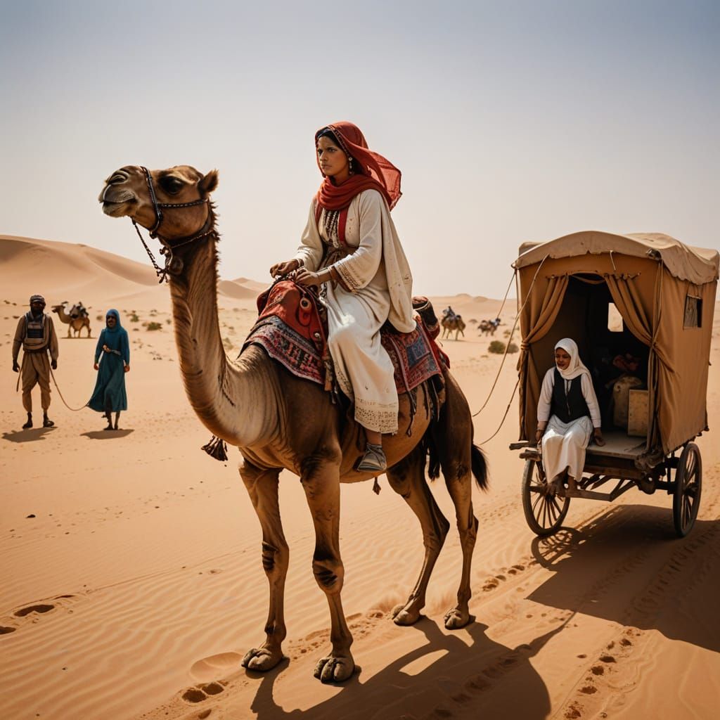 A Maiden in a Distant Oasis, Adorned in Traditional Attire