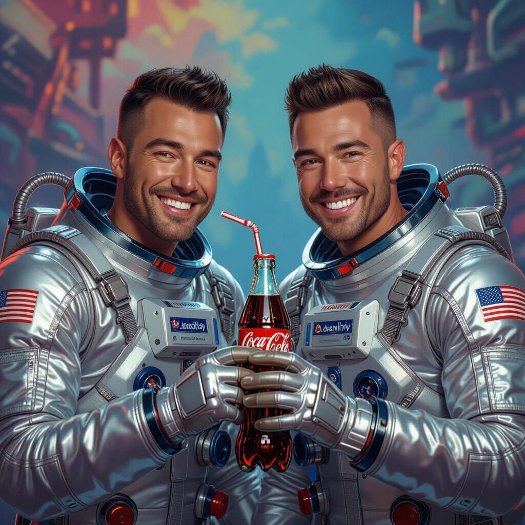Astronauts Share Coke: Sci-Fi Concept Art