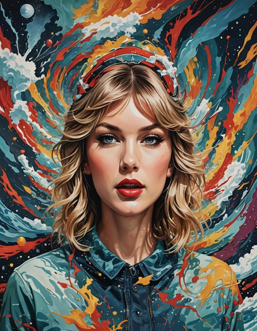 Taylor Swift Portrait in Marcel Duchamp Style