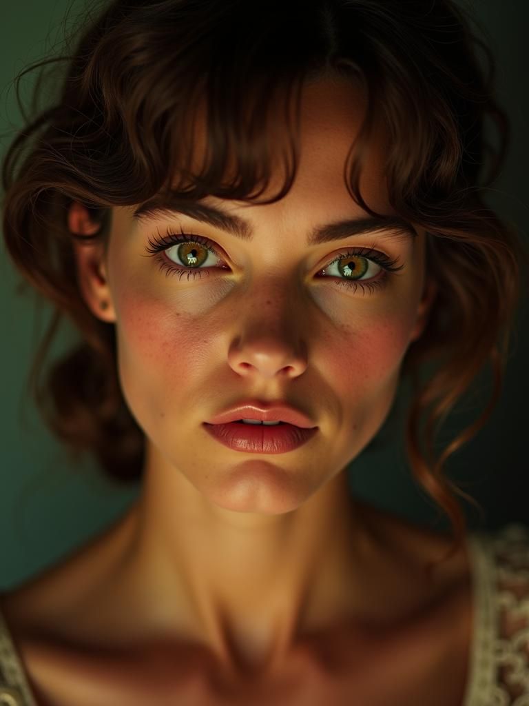 Vintage Portrait of Woman with Classic Hollywood Glamour