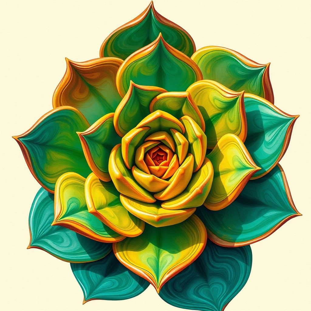 Fractal succulent plant, macro close up