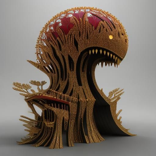 Abstract Surrealist Oil Painting with Fractal Elements