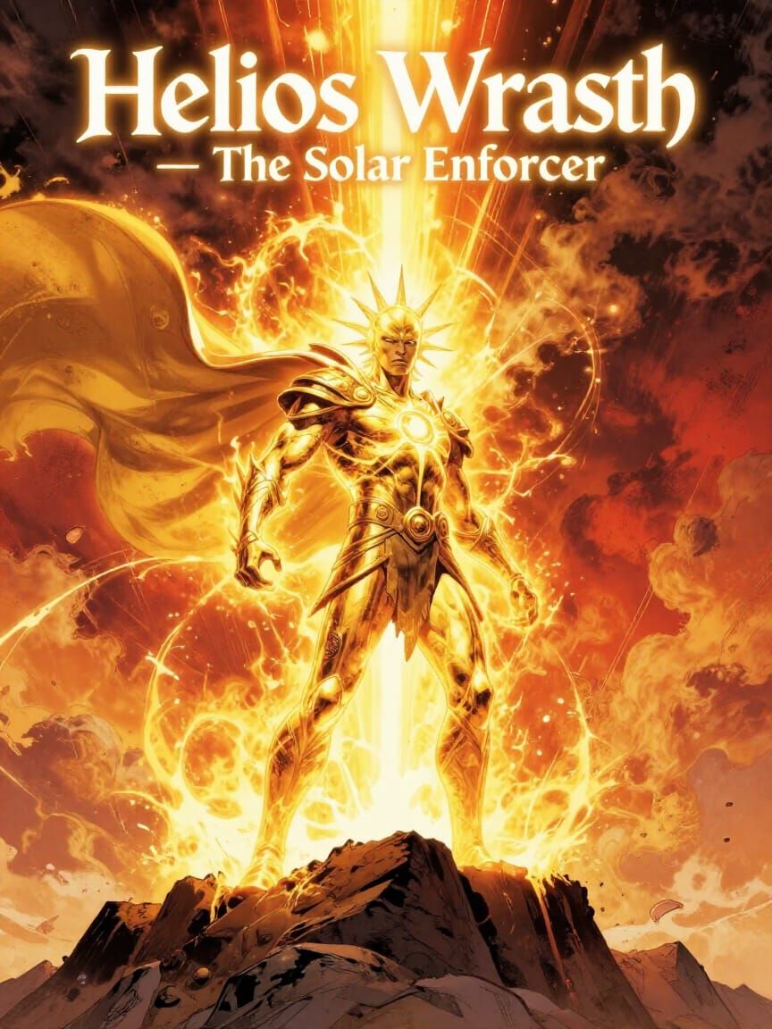 Helios Wrath Comic Cover: Solar Enforcer Unleashes Fiery Bla...