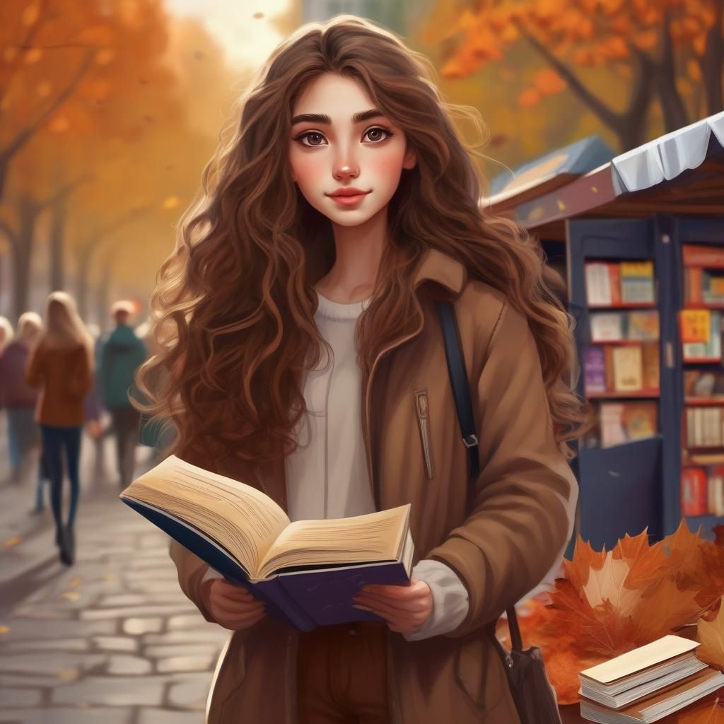 Autumn Book Stall Encounter with a Beautiful Girl