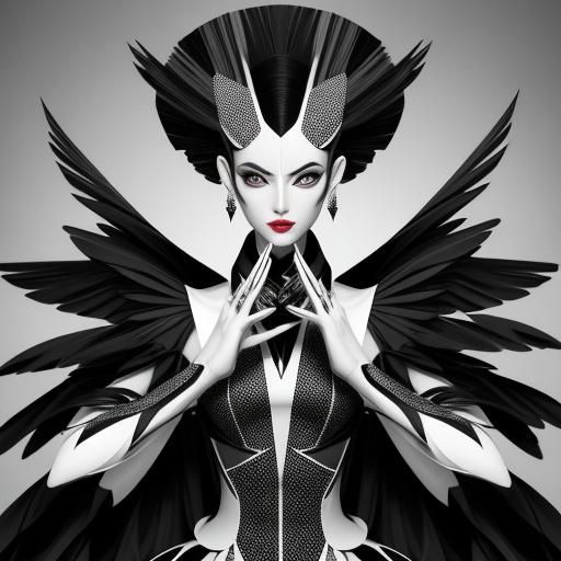 Abstract Winged Figure in Dada Photogram Style