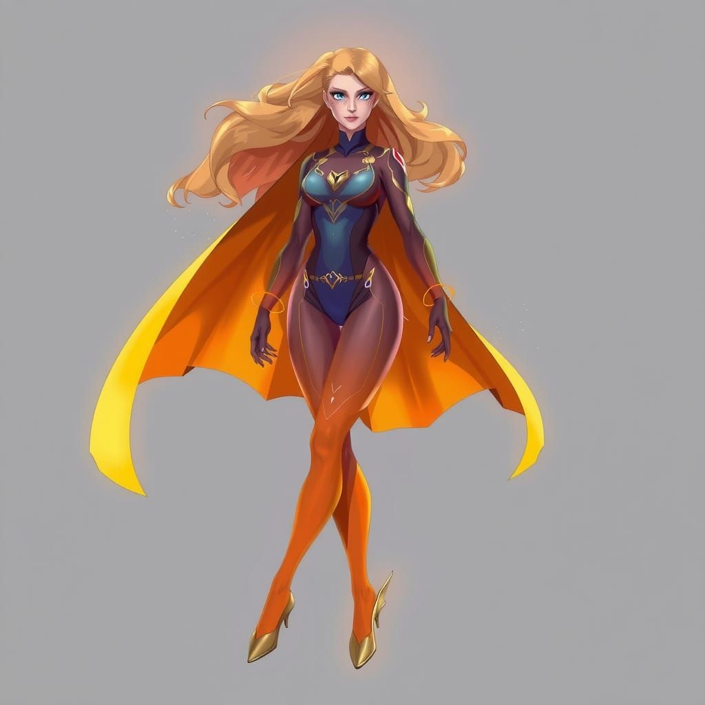 Empowered Female Superhero in a Futuristic World