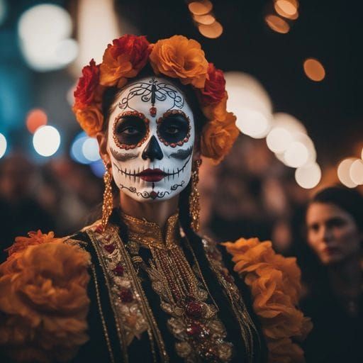 Colorful Día de los Muertos Parade