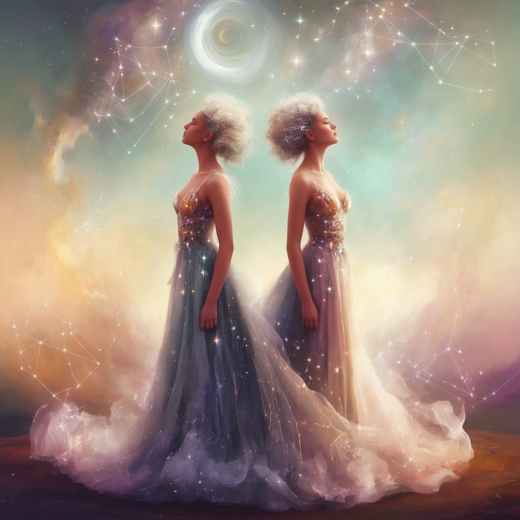 Twin Celestial Guardians of the Vibrant Cosmos