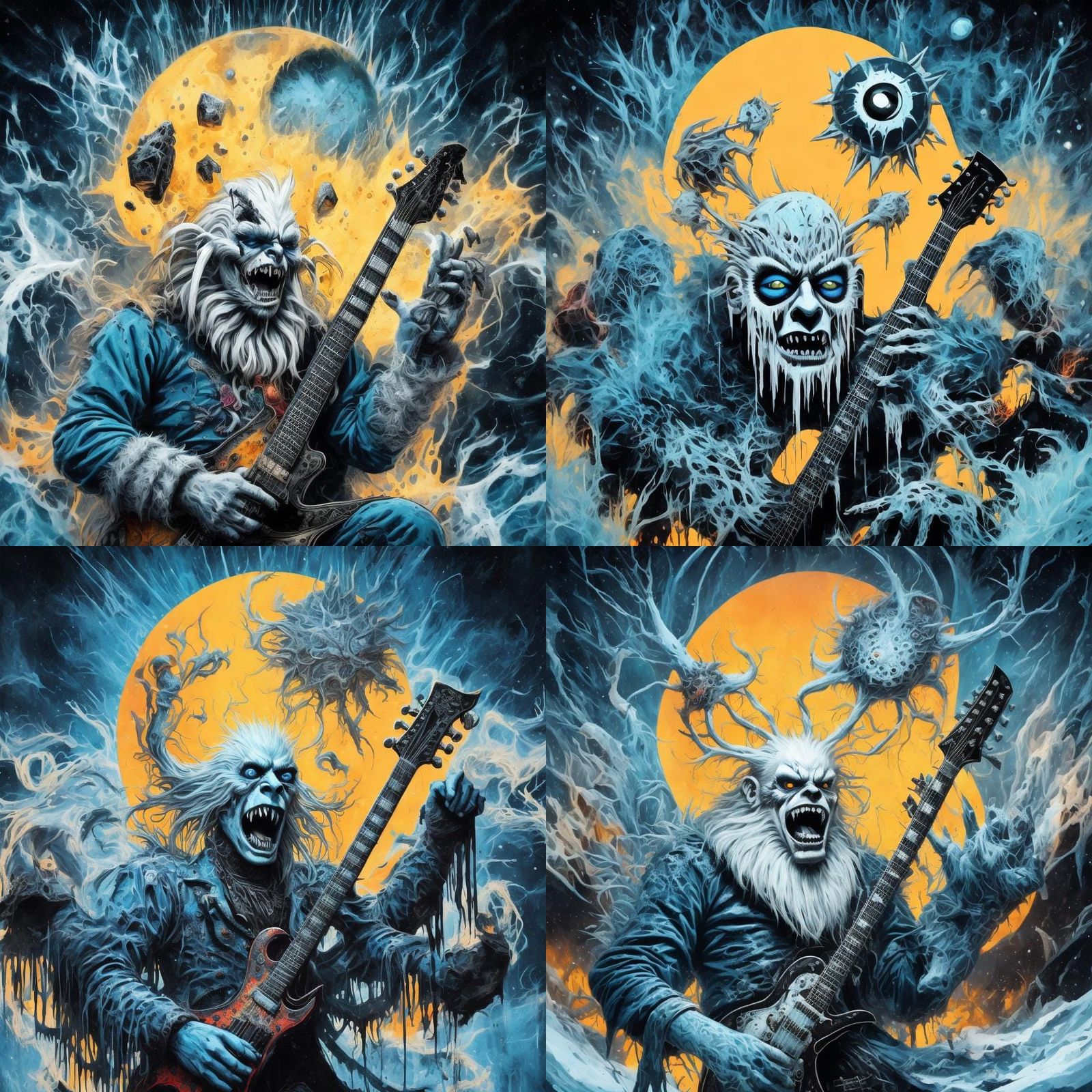 Evil Yetis Punk Rockers in Snowstorm