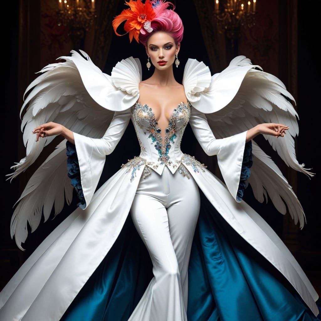 Elegant Flamboyant Art Piece in Luxurious Style