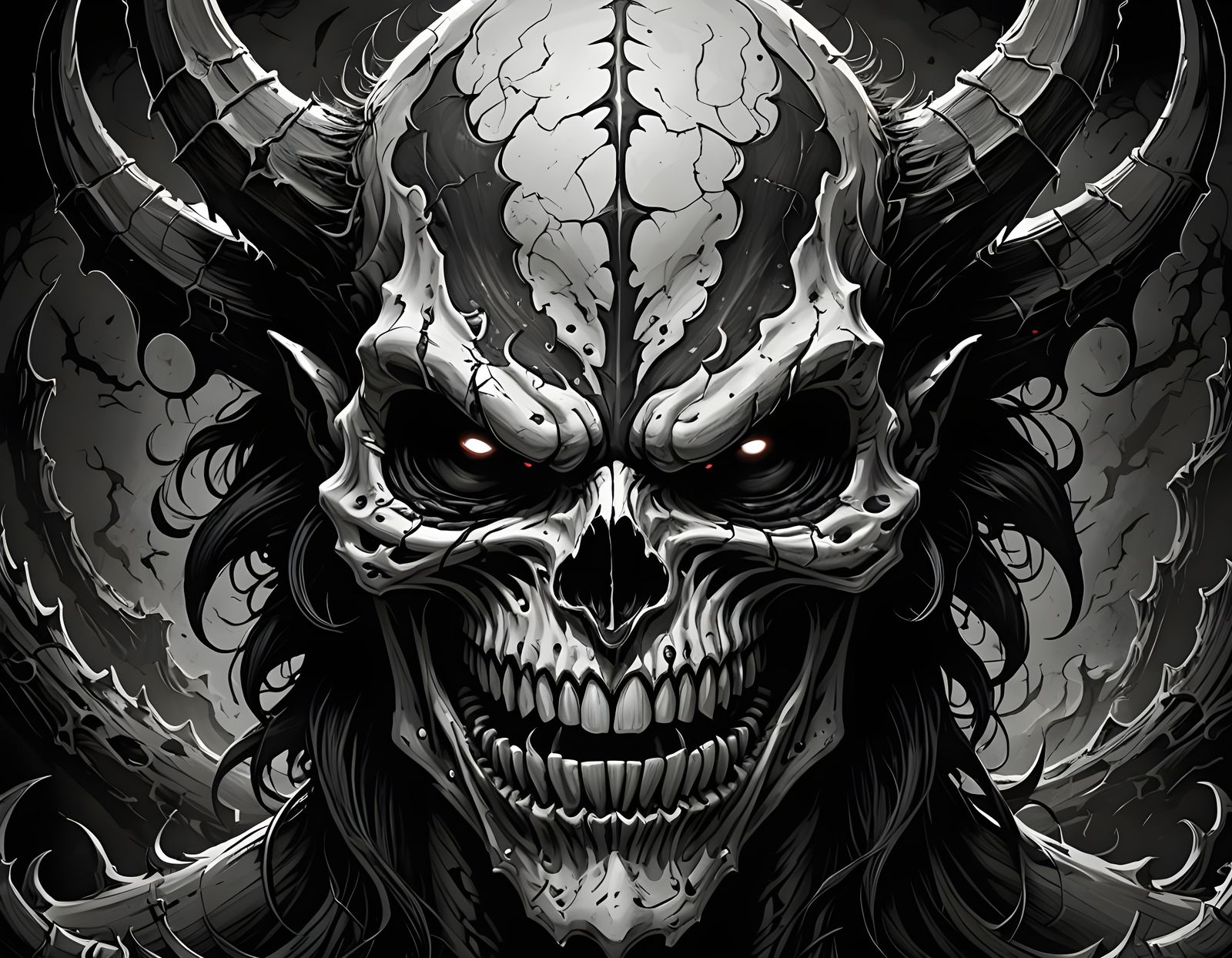 Grim Reaper's Sinister Smile in Dark Fantasy