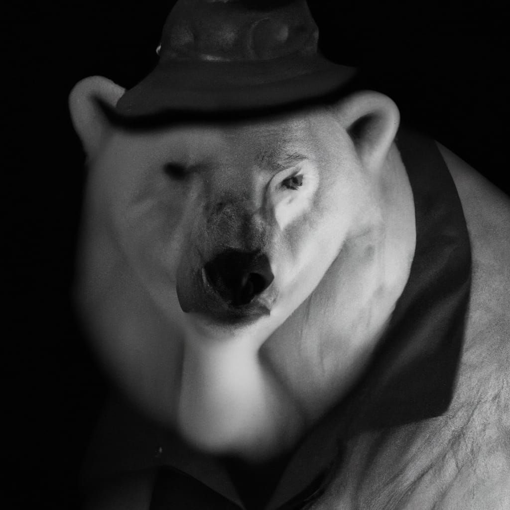 Sarcastic Polar Bear in Gritty Portrait