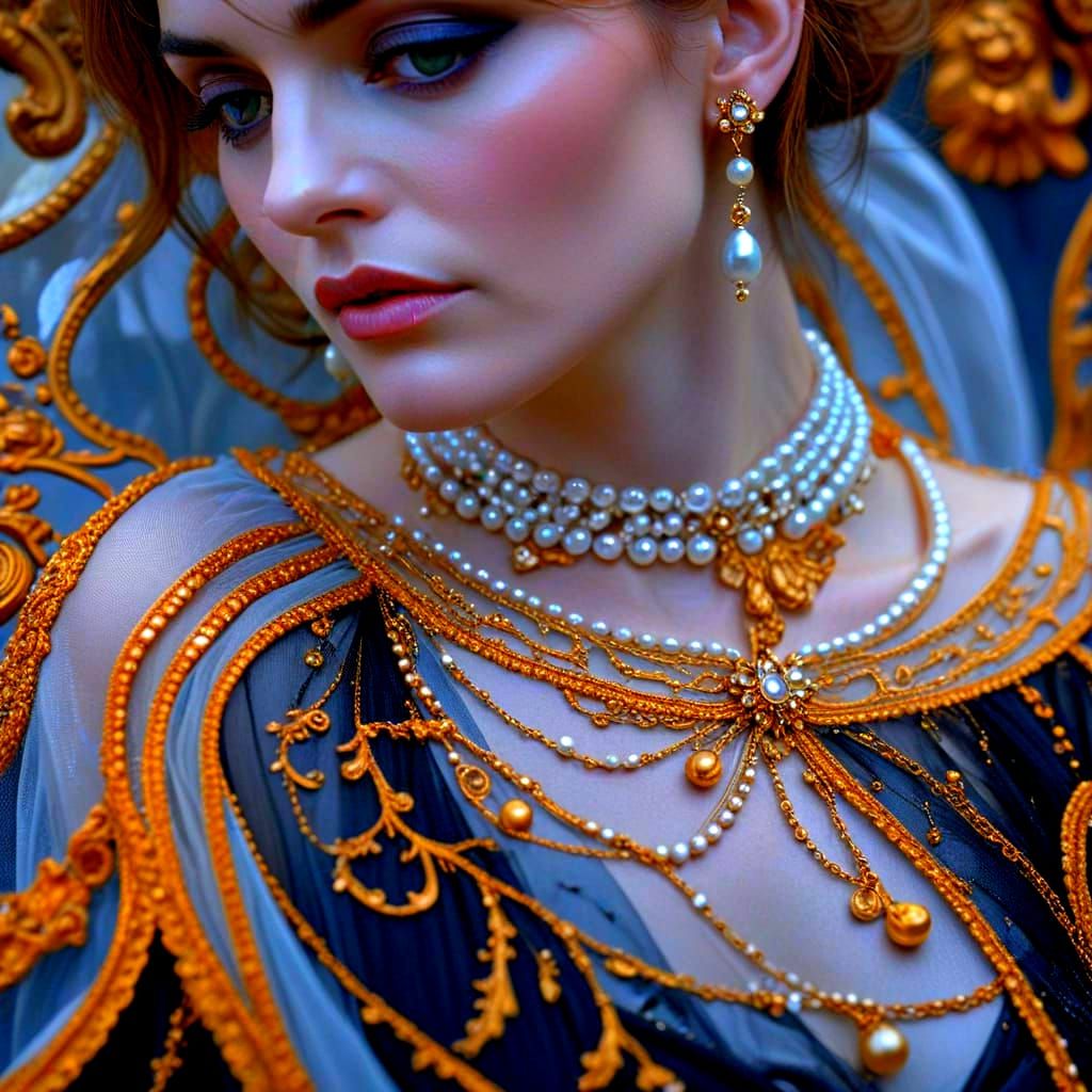 Serene Melancholy in a Dark, Elegant Portrait