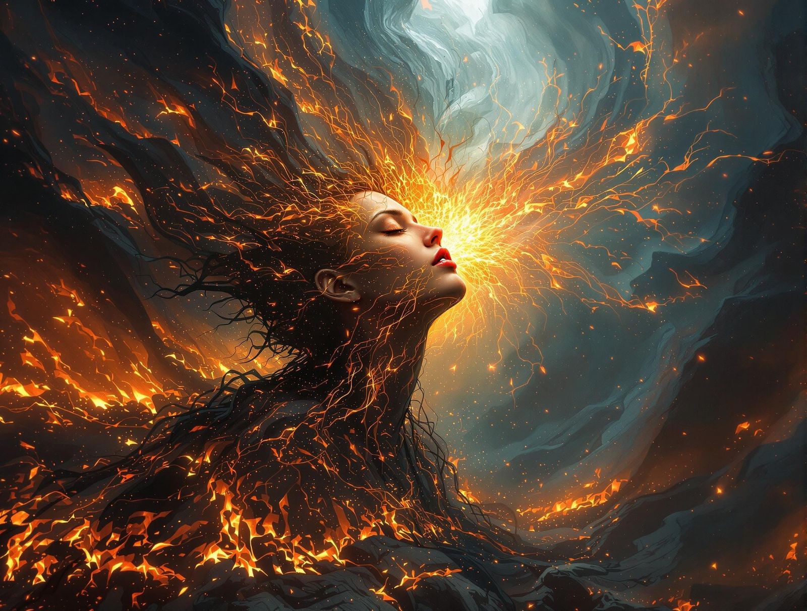 Flaming Self-Portrait with Pyroelectric Undertones