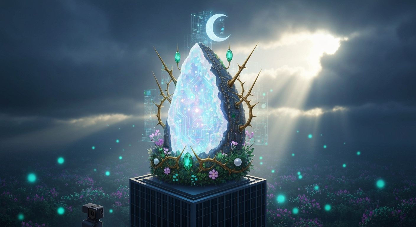 Glimmering Crown on Skyscraper Edge