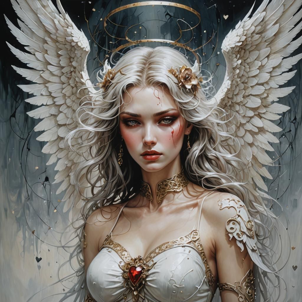 Angel of Broken Hearts in Surreal Style