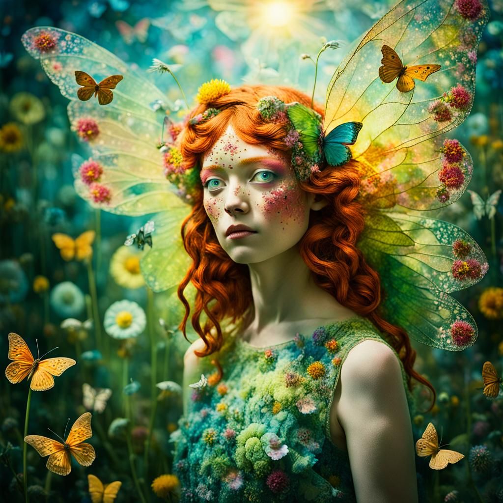 Winged Flower Fairy Dreamscape: A Surrealist Vision
