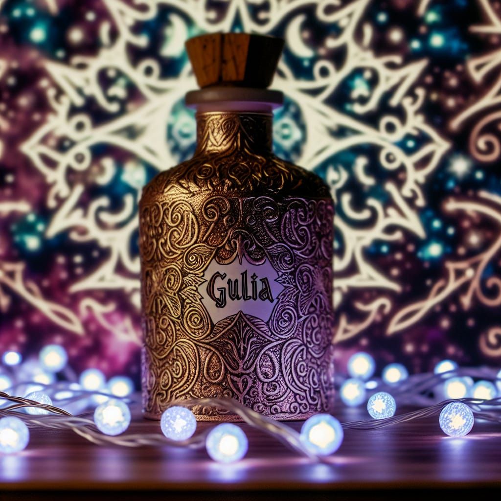 Magical Glowing Potion Bottle with Fairy Lights