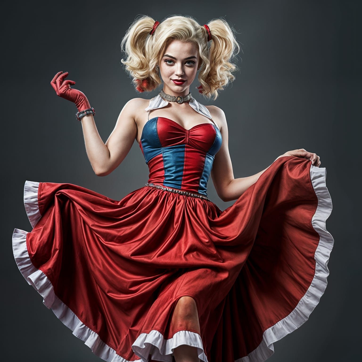 Hyperrealistic Harley Quinn as Marilyn Monroe