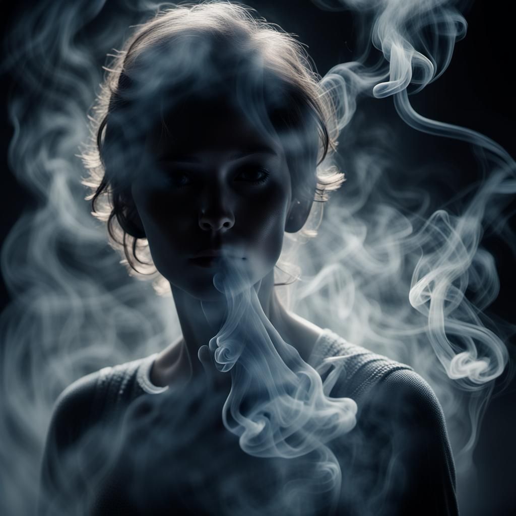 Eerie Smoke Figure Portrait