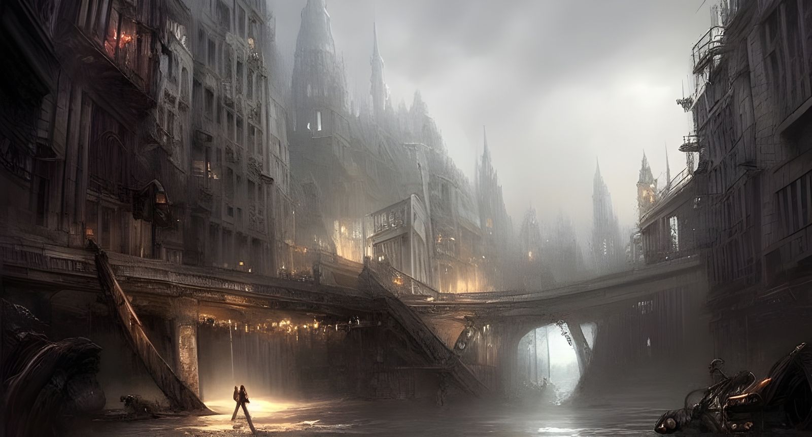 Abstract Geometric Landscape in Minimalist Style