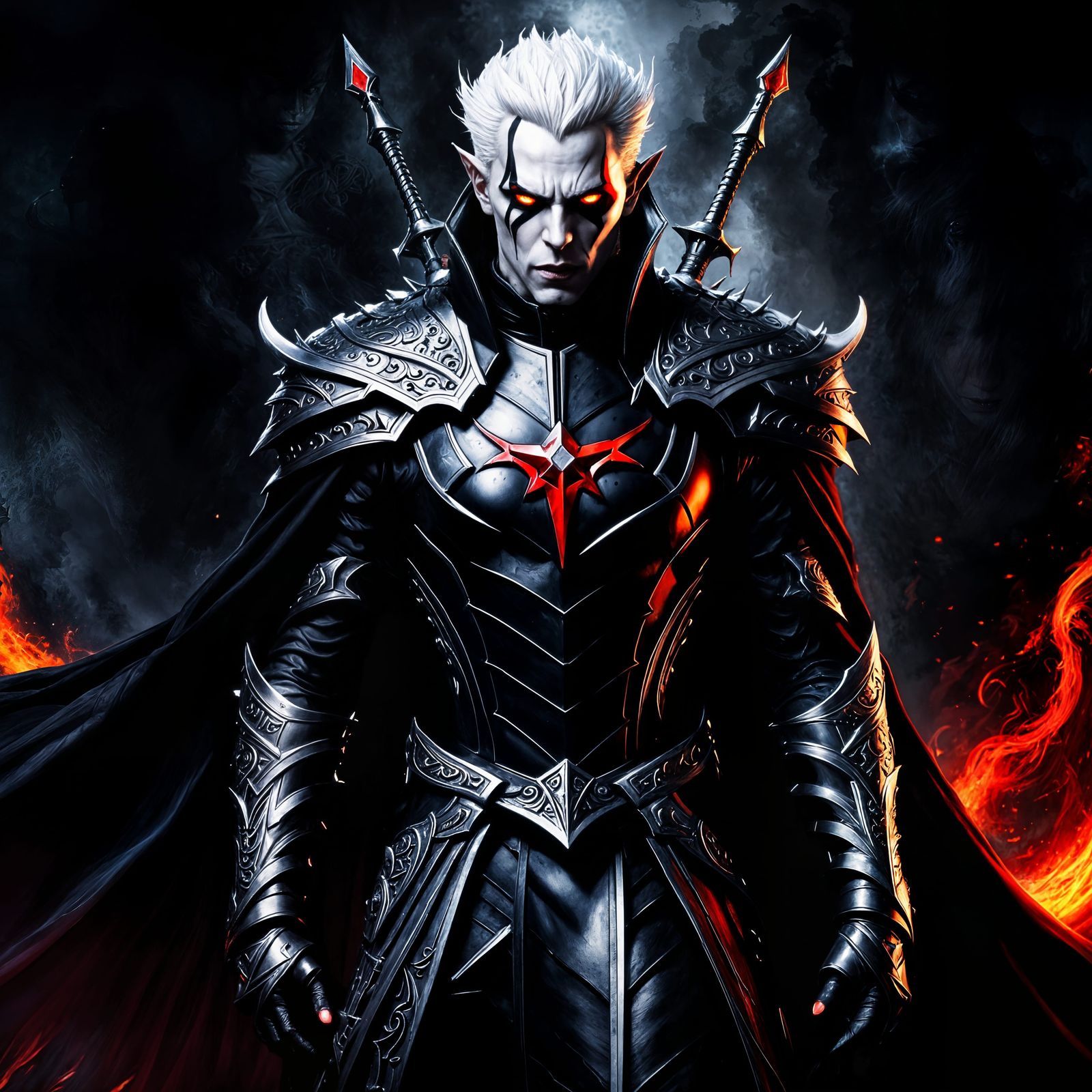 Sinister Dark Elf Assassin in Epic HDR Scene