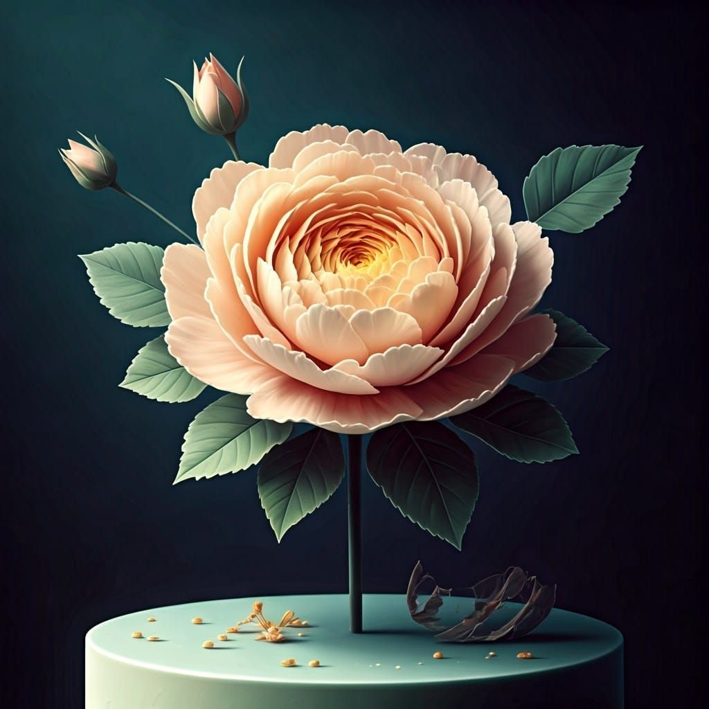 Surreal Pastel Masterpiece Cake Topper in Digital Matte Pain...