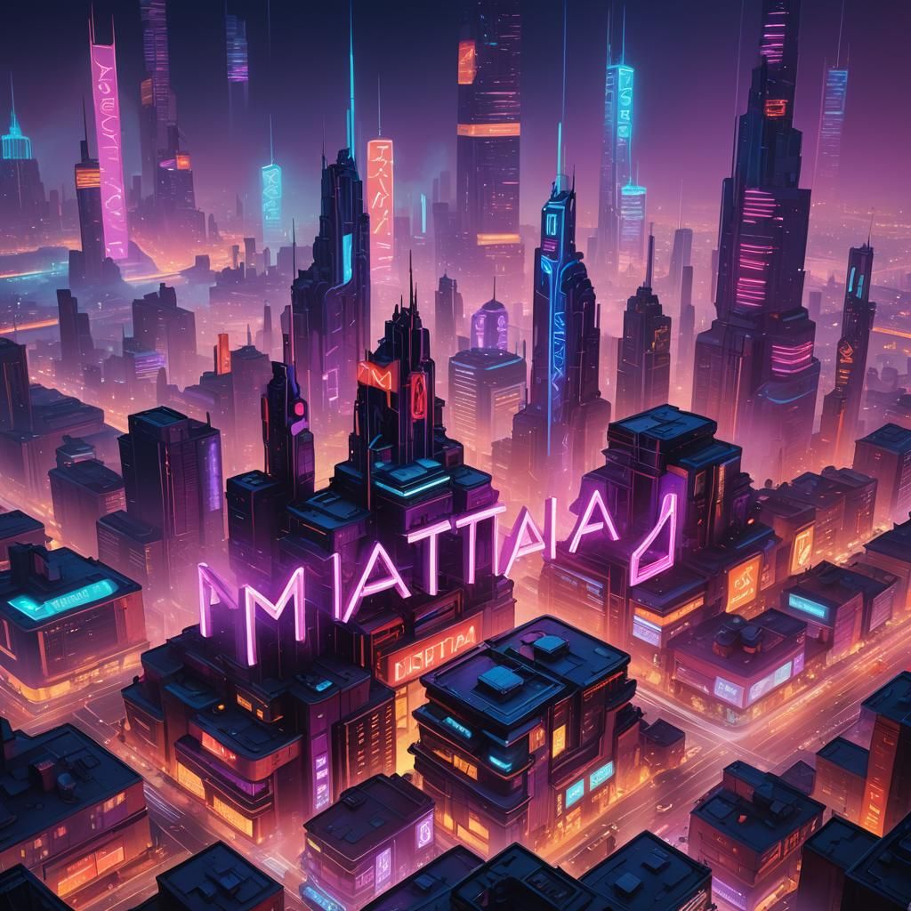 Neon Dreamscape: Matia in a Vibrant Cityscape