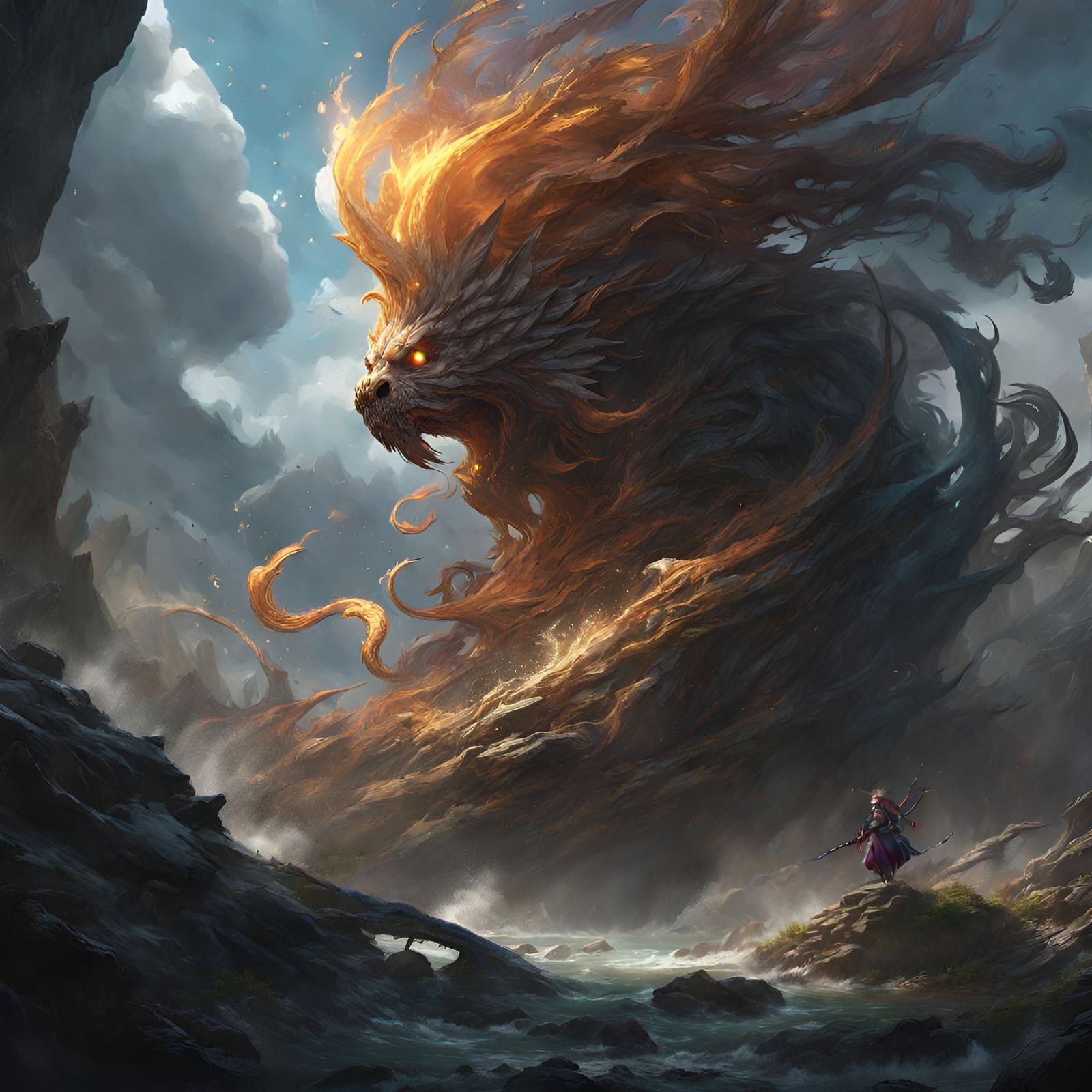 Air Elemental in Dark Fantasy Concept Art