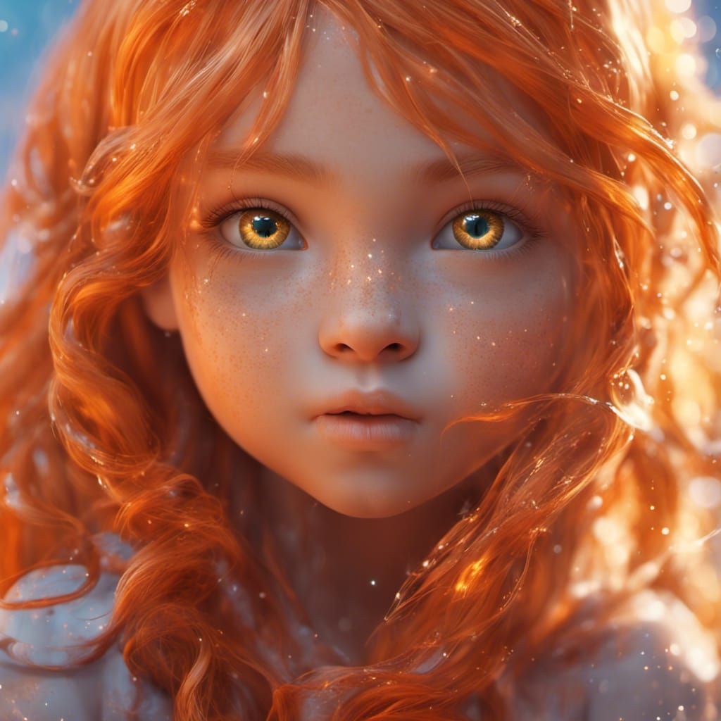 Cute Girl With Orange Hair and Eyes