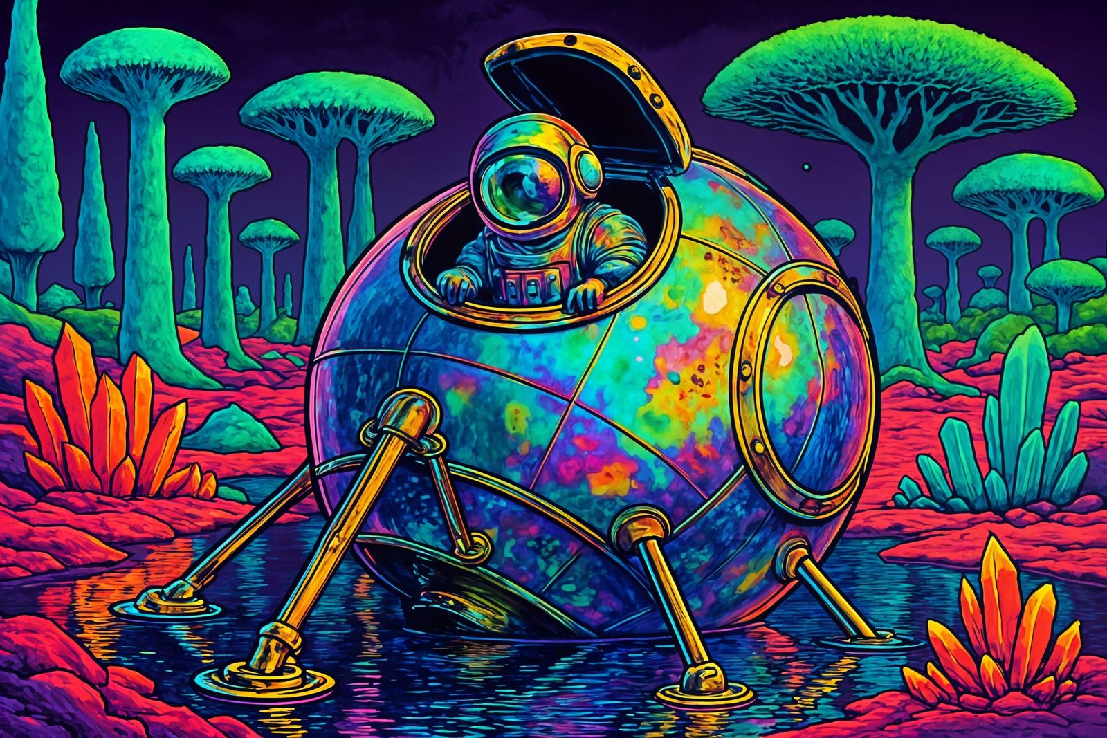 Psychedelic Astronaut Explores Alien World