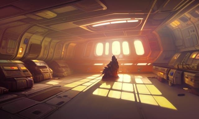 Messy Spaceship Interior Concept Art