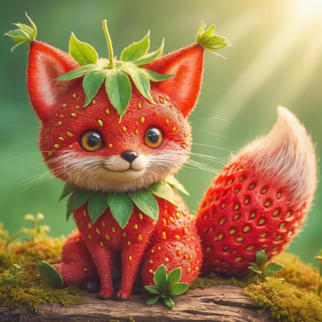 Strawberry Fox in Autumnal Woodland