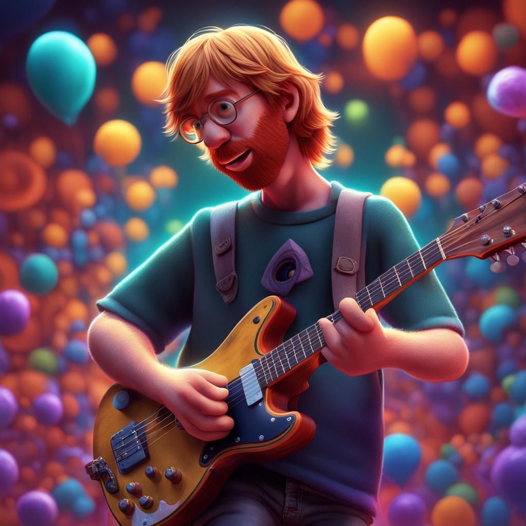 Young Trey Anastasio in Phish: Pixar-Style 3D Art