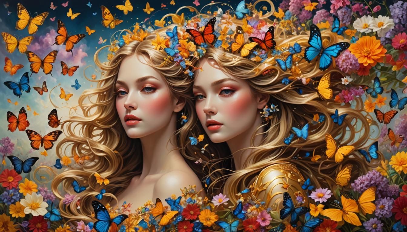 Hyperrealistic Woman in Surreal Dreamscape