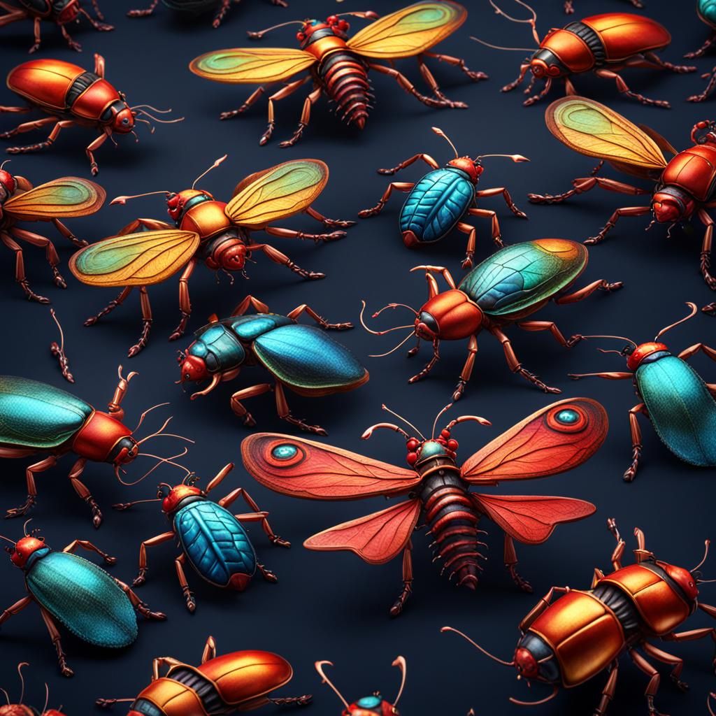 Fantastical Love Bugs in Detailed Matte Painting