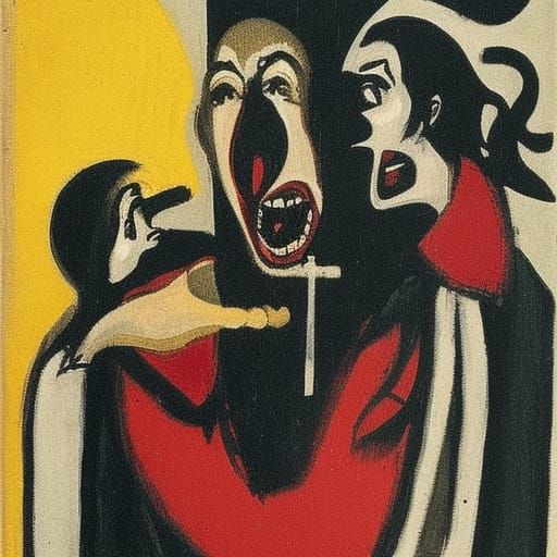 Vampire Portrait Inspired by Classical and Expressionist Art