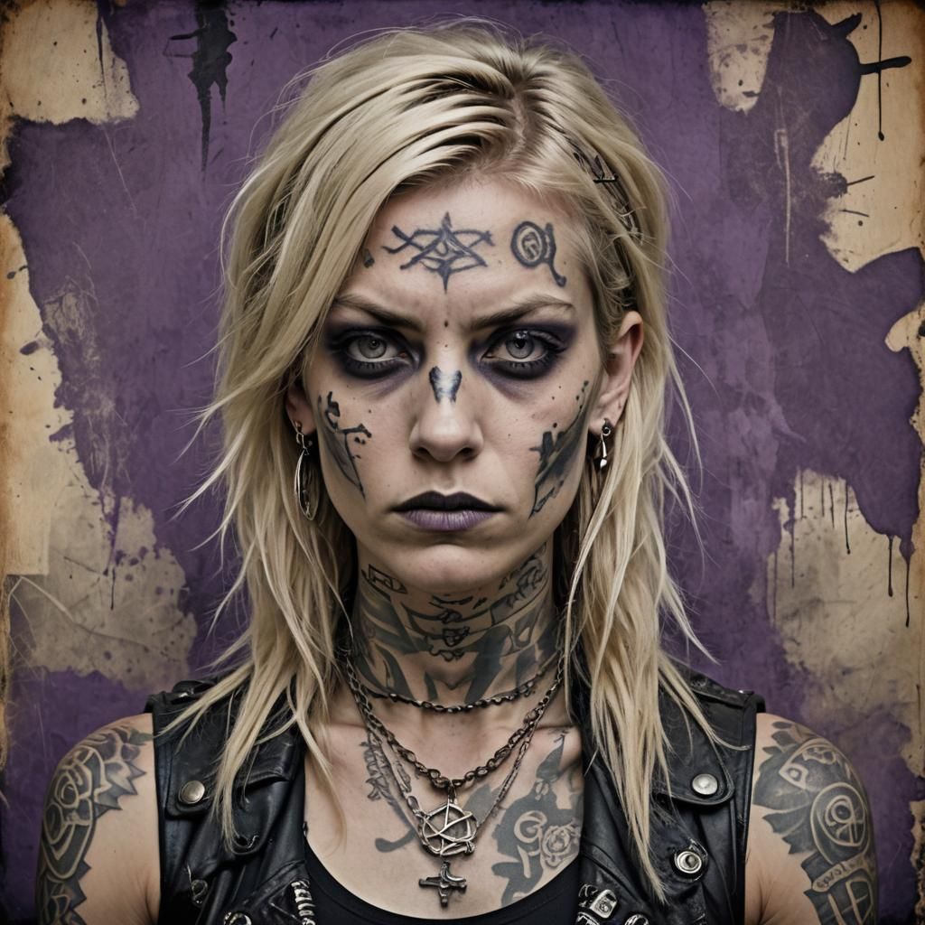 Gothic Rocker Portrait with Expressive Eyes