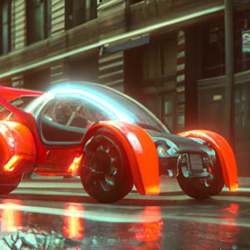 Futuristic Car Concept Art in Detailed Matte Style