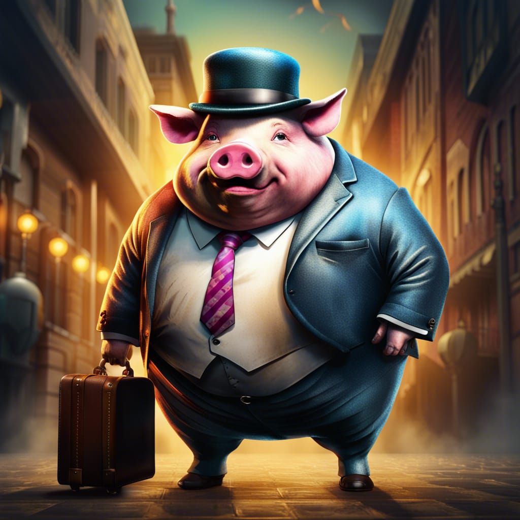 A Pig in a Business Suit: Hyperrealistic Street Art