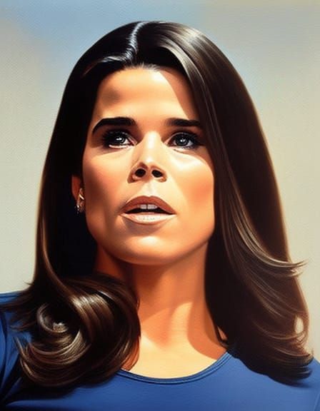 Neve Campbell Portrait in Oil Paint Style