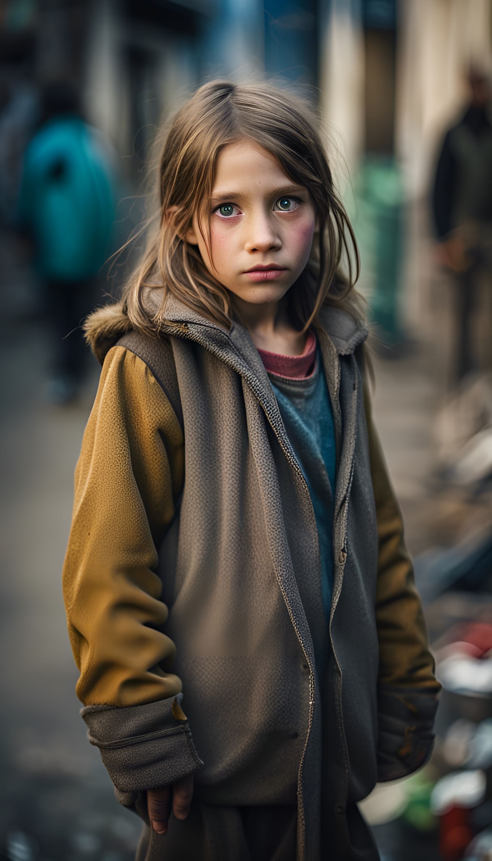 Poor dirty homeless Girl