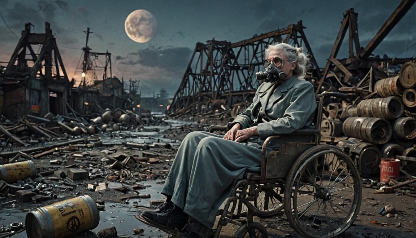 Grimdark Wasteland: Ruined Bridge and the Last Survivor