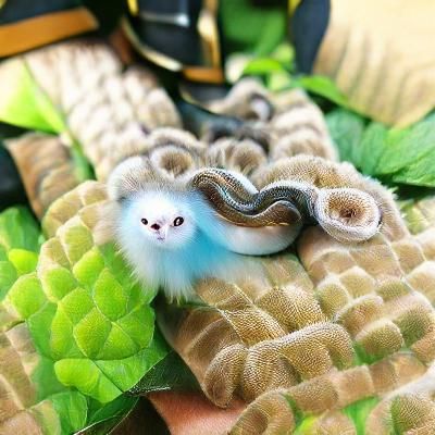 Charming Fluffy Snake with Expressive Eyes
