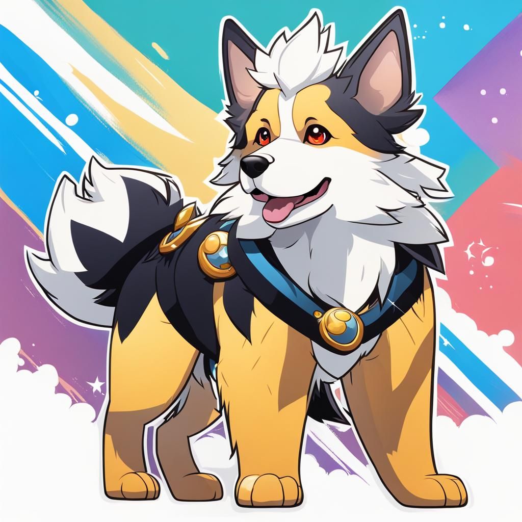 Regal Dog-like Pokémon in Anime Style