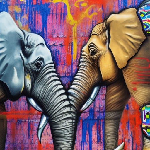 King Naresuan's Elephant Duel as Graffiti Art